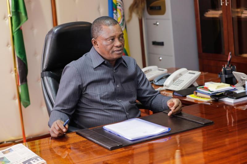 File image of Public Service CS Justin Muturi at his office.